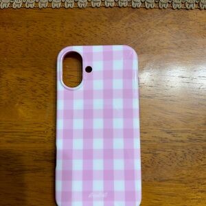 Pink Gingham iphone 16plus case